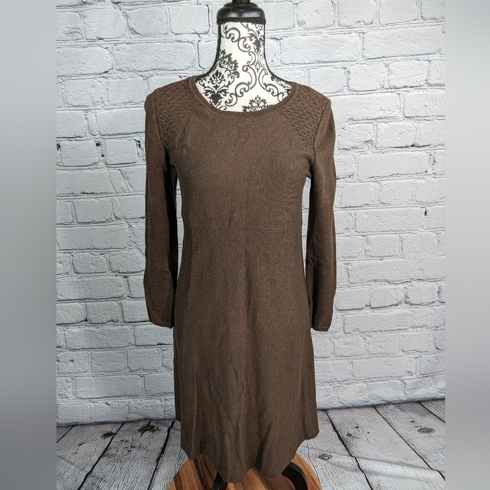 J Jill women's long sleeve stretch knit popover sweater dress size small b20a